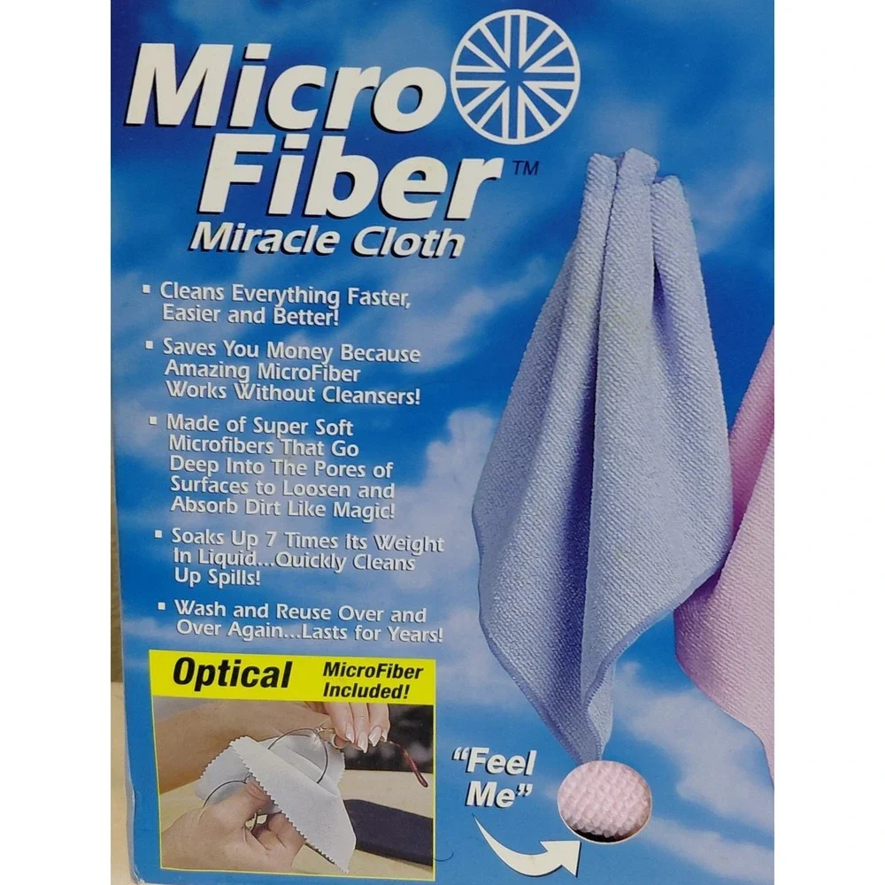 Vintage Micro Fiber Miracle Cloth As Seen On TV 4 Pack Cleaning Towels NOS New
